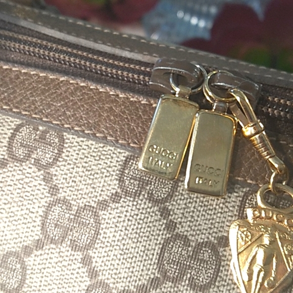 RARE GUCCI~GG~ HANDBAG with SHOULDER STRAP~BROWN - Picture 8 of 15